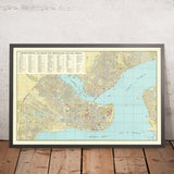 Grande vieille carte d'Istanbul par Özden, 1966 : vue aérienne, Sainte-Sophie, Topkapi, Mosquée Bleue, Bosphore 
