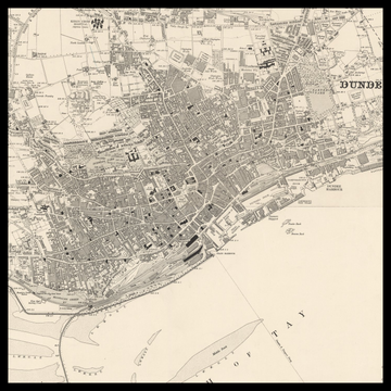 Una vecchia mappa Ordnance Survey di Dundee