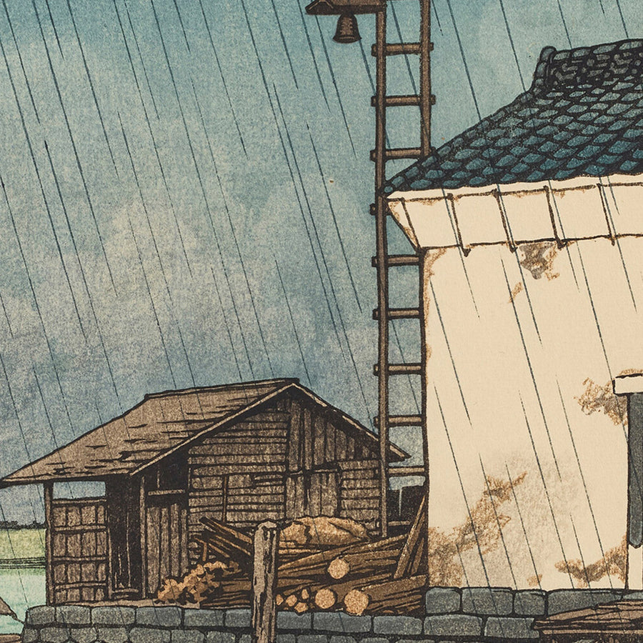 Ushibori in the Rain by Hasui Kawase, 1935