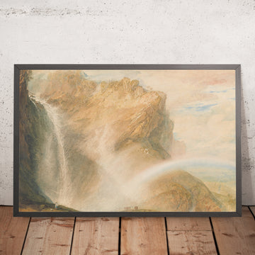 Una imagen enmarcada de Upper Fall of the Reichenbach: Rainbow de Turner, 1810 (también conocido como Upper Fall of the Reichenbach: Rainbow)
