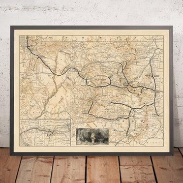 Ancienne carte ferroviaire de Denver et du système ferroviaire de Rio Grande, 1882 : Denver, Pueblo, Leadville, comté de San Miguel, Utah 