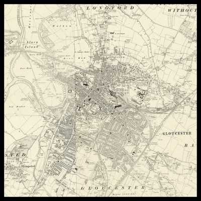 An old Ordnance Survey map of Gloucester