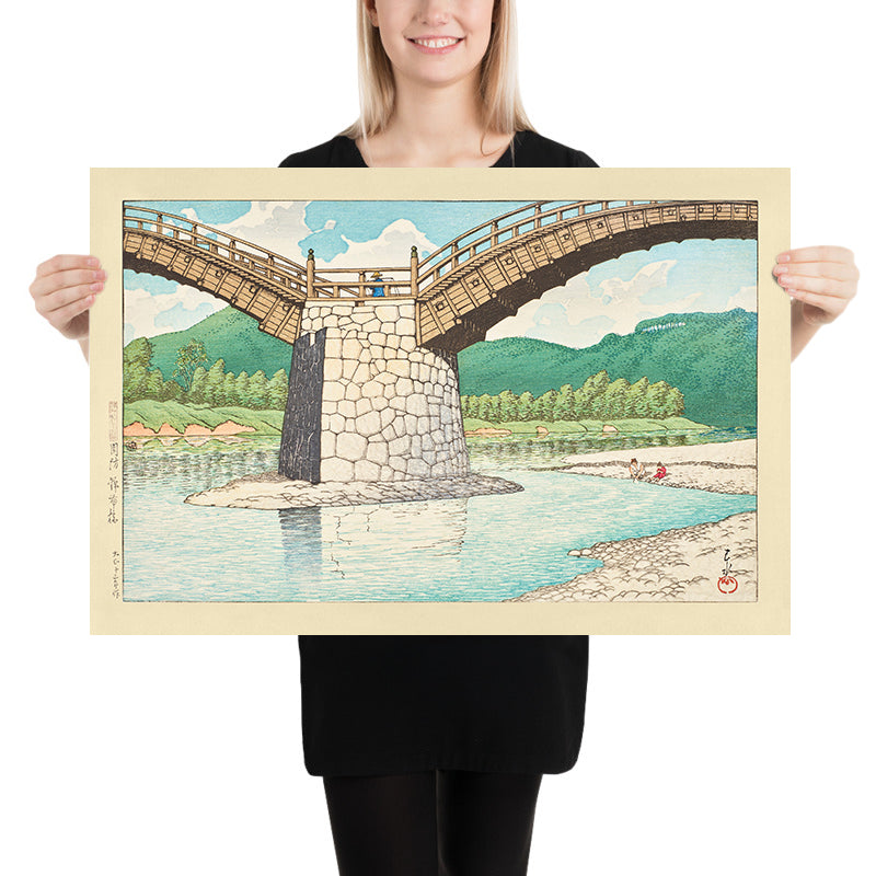 El Puente Kintai en la Provincia de Suo por Hasui Kawase 1935 