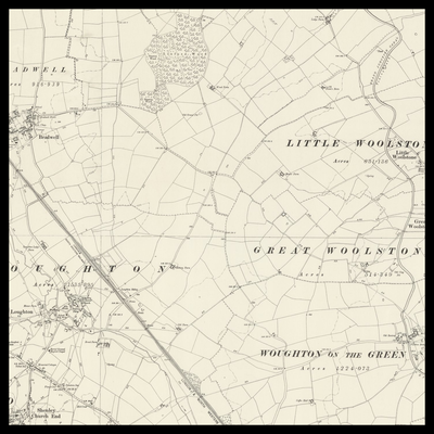 An old Ordnance Survey map of Milton Keynes