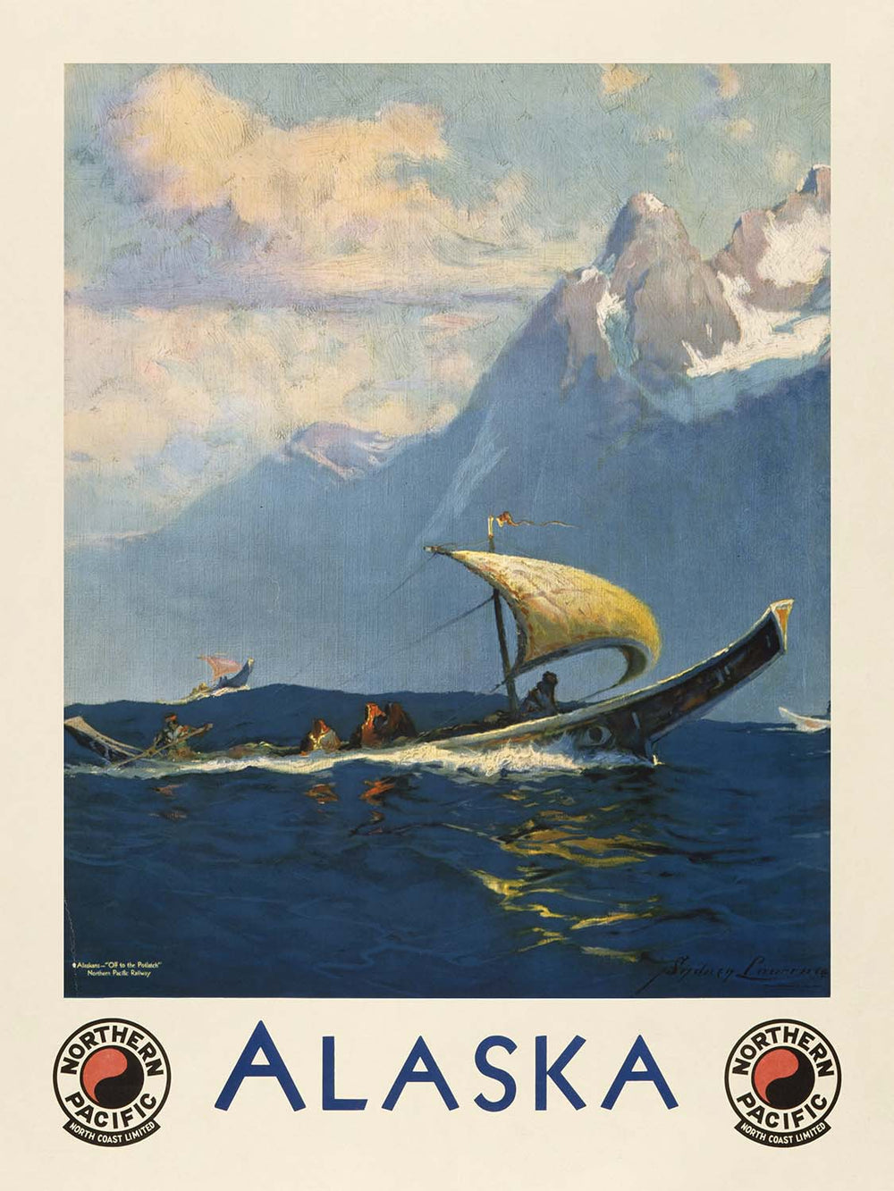 American Vintage Advertising Poster 'North Coast Limited' By Gustav W. Krollmann, 1929 - Vintage Posters By La Belle Epoque - Foto 9