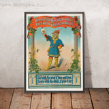 Vintage Beer Poster: Out with the Word, Down with the Drink, 1870
