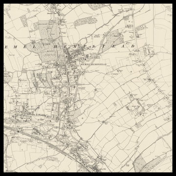 Eine alte Ordnance-Survey-Karte von Hemel Hempstead