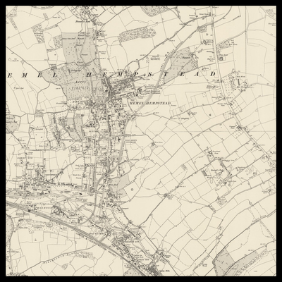 An old Ordnance Survey map of Hemel Hempstead