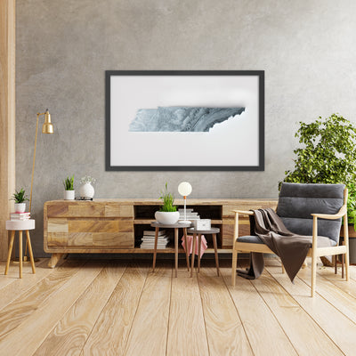 A framed image of a 3D style topographic relief map ofTennessee