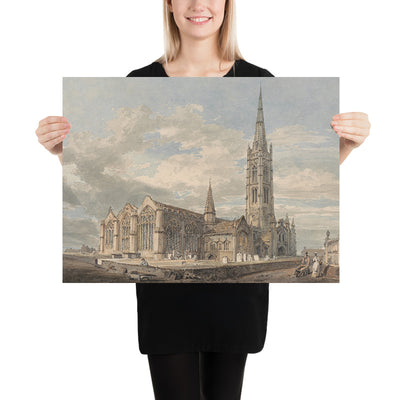 Nordostansicht der Grantham-Kirche, Lincolnshire von Turner, 1797 