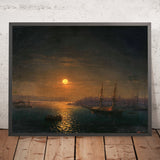 The Golden Horn in the Moonlight, Istanbul by Ivan Konstantinovich Aivazovsky, 1868