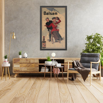 A framed image of Balsam Vintage Liqueur Poster, 1910