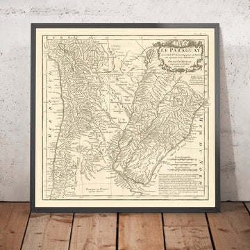 Old Jesuit Map of Paraguay by Fritz, 1733: Asunción, Encarnación, Iguazú, Paraná R., Paraguay R