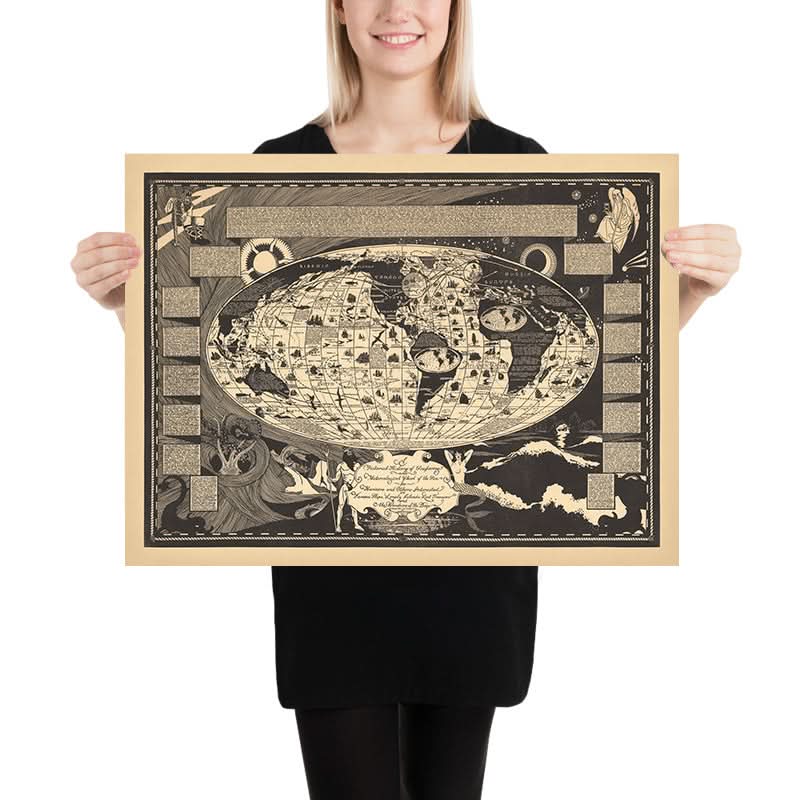 Seafaring Map Old Historical Seafaring World Map by Turpin, 1935: Famous Ships, Sea ...