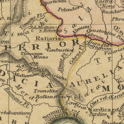 Old Map of Ancient Southeast Europe by Arrowsmith, 1824: Thracia, Macedonia, Moesia, Dacia, Illyricum