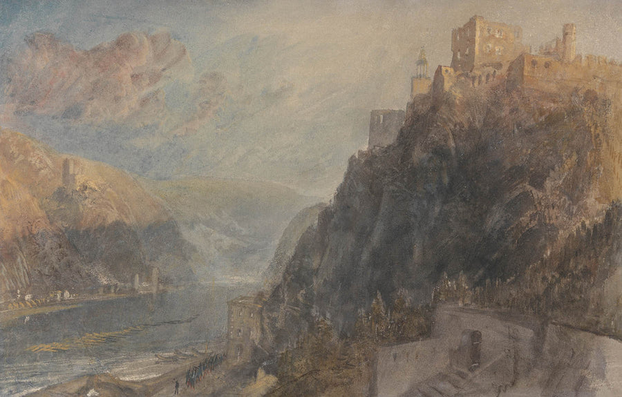 Rheinfels Blick auf Katz und Gourhausen von Turner, 1817 