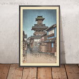 Campanario en Okayama de Hasui Kawase 1935 