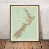 Old Map of New Zealand by Stanford, 1887: Auckland, Wellington, Southern Alps, Stewart Island, Counties