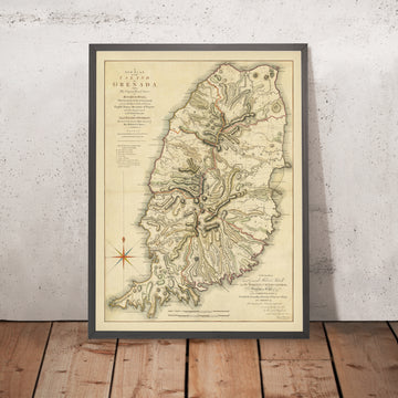 Mappa rara di Grenada di Paterson, 1780: St. George&