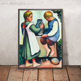 Children at the Fountain II by August Macke, 1910
