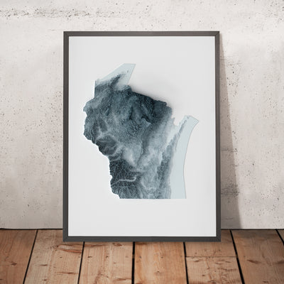 Topografische 3D-Reliefkarte von Wisconsin 