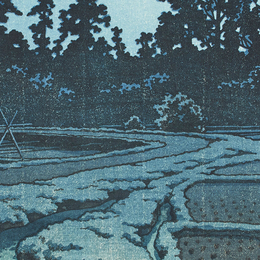 Full Moon at Ayashi by Hasui Kawase 1935