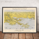 Ancienne carte de la côte du Golfe de la guerre de Sécession par Bachmann, 1861 : La Nouvelle-Orléans, Mobile Bay, Pensacola, Vicksburg, Ship Island 