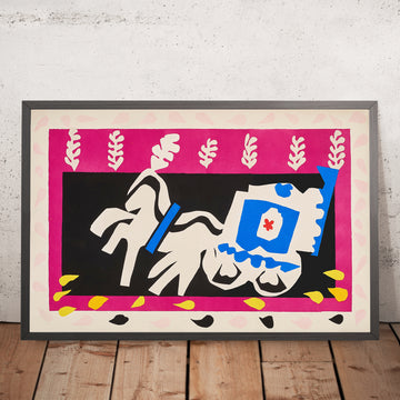 Gerahmtes Bild von Les funérailles de Pierrot (Pierrots Begräbnis) von Henri Matisse, 1947