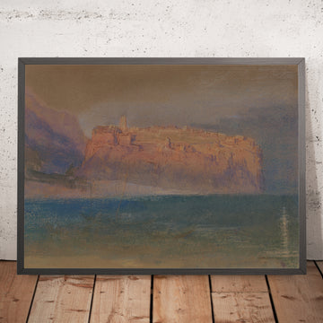 A framed image of Corsica by Turner, 1830