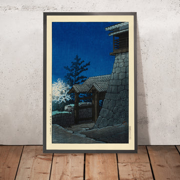 Un’immagine incorniciata di Tonashi Gate Matsuyama Castle di Hasui Kawase 1935