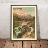 Reiseposter Haute Engadin, Schweiz: Chemins de fer de l’Est von Frederic Hugo d’Alési, 1910 