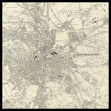 Eine alte Ordnance Survey-Karte von Wolverhampton
