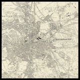 Carte ancienne personnalisée de Wolverhampton 
