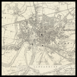 Carte ancienne personnalisée de Warrington 