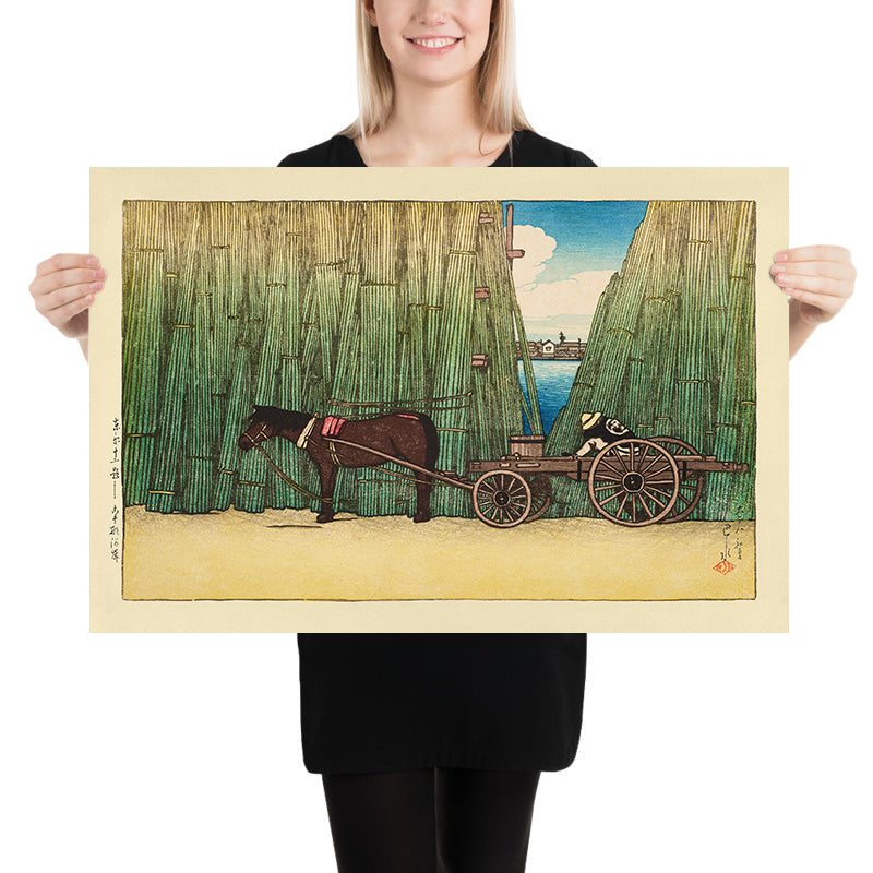 River Bank, Komagata by Hasui Kawase 1935