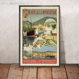 Rijeka Reiseplakat: Fiume – Buccari – Zagreb von den Königlich Ungarischen Staatsbahnen, 1890 