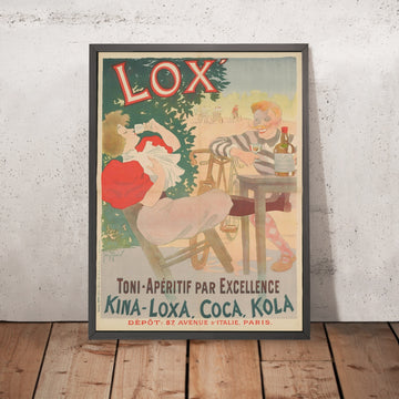 A framed image of Lox Toni Vintage Aperitif Poster by Georges Meunier, 1895