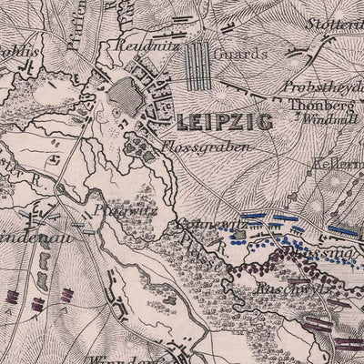 Battle of Leipzig by AK Johnston, 1813: Napoleonic Wars