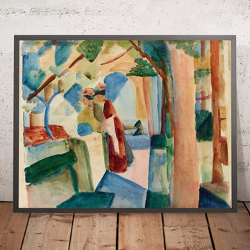 A framed image of At the Cemetery in Thun by August Macke, 1914