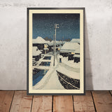 Neige du soir au village de Terajima par Hasui Kawase, 1935 