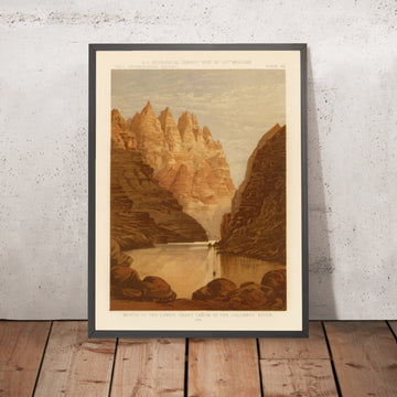 A framed image of Mouth of the Lower Grand Canyon of the Colorado River, 1889