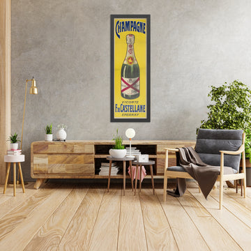 A framed image of Vicomte F. de Castellane Vintage Champagne Poster, 1900