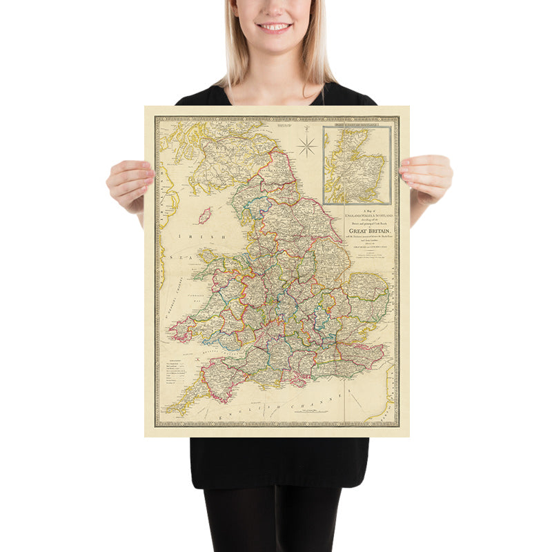 Mappa Antica della Contea di Inghilterra e Galles di Wyld, 1842: Strade a Pedaggio e Strade per Posta 