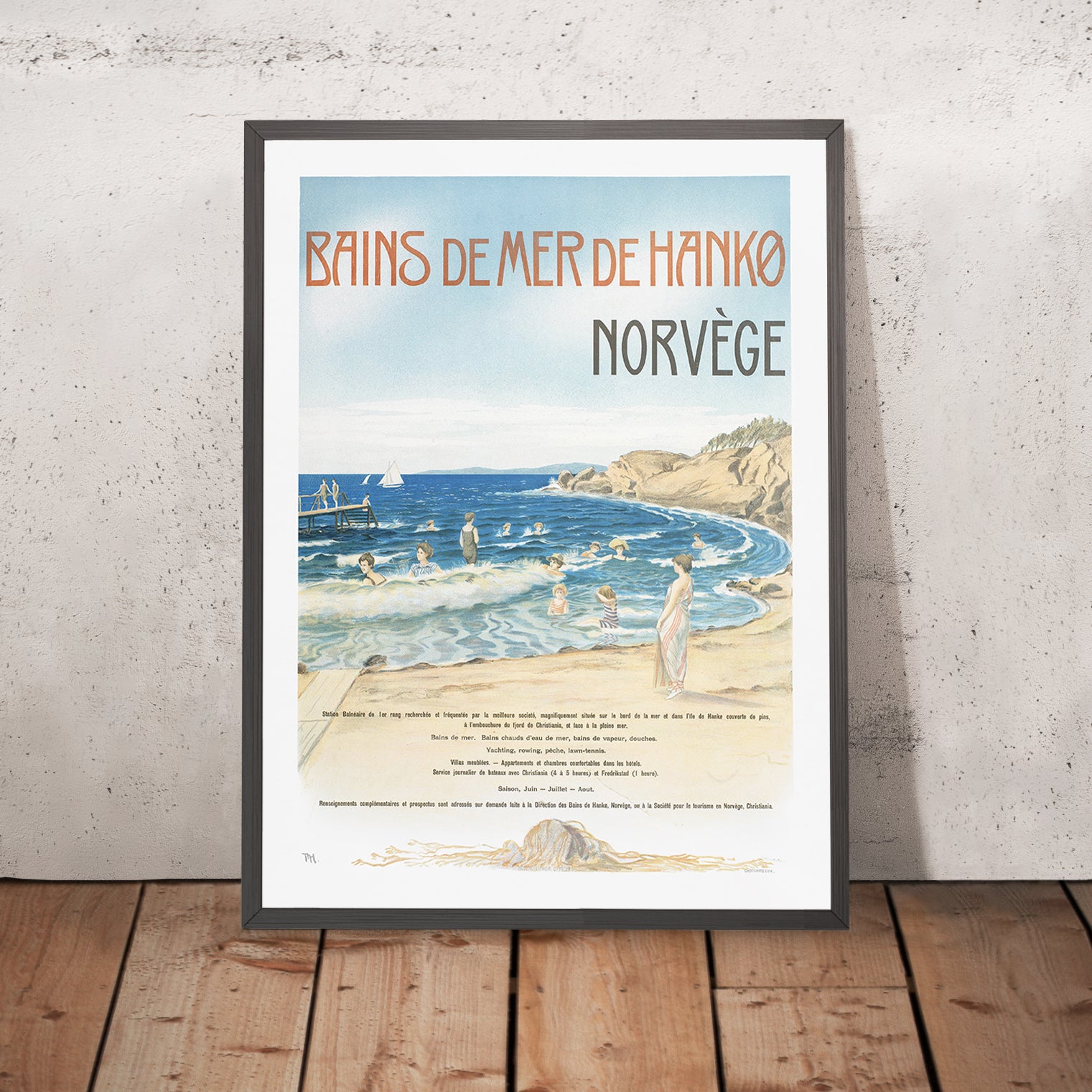 Hankø, Norway Travel Poster: Bains de mer de Hankø by Thorolf Holmboe ...