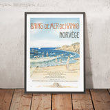 Reiseposter Hankø, Norwegen: Bains de mer de Hankø von Thorolf Holmboe, 1904 