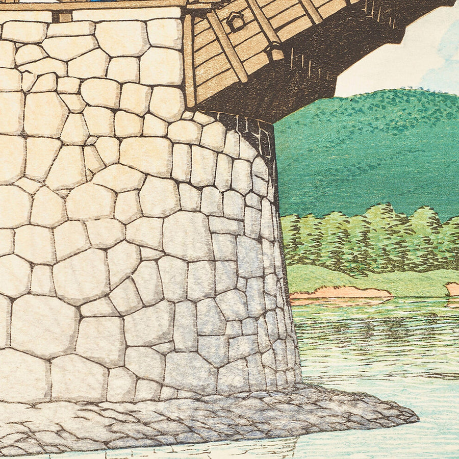 El Puente Kintai en la Provincia de Suo por Hasui Kawase 1935 