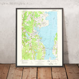 Old Map of Wickford, Rhode Island by USGS, 1957 – Narragansett Bay & North Kingstown