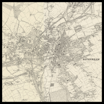 Eine alte Ordnance-Survey-Karte von Rotherham