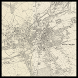 Carte ancienne personnalisée de Rotherham 