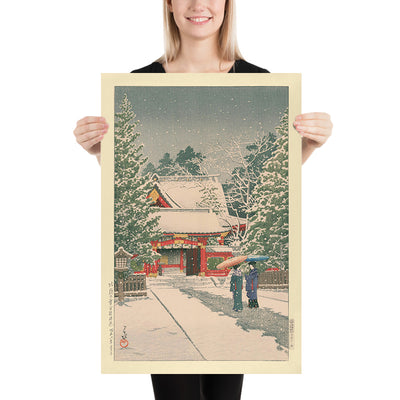 Snow at Hie Shrine (New Years Day) by Hasui Kawase, 1935